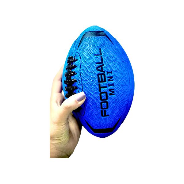 Blue PU Rugby Ball - 22cm - Image 2