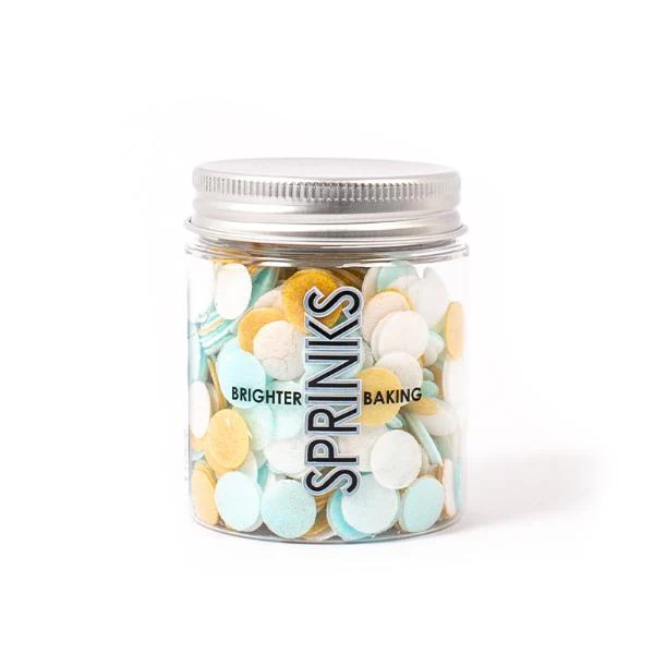 Sprinks White, Blue & Gold Wafer Decorations - 9g
