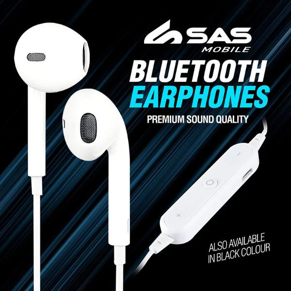 White Bluetooth Earphones - Image 2