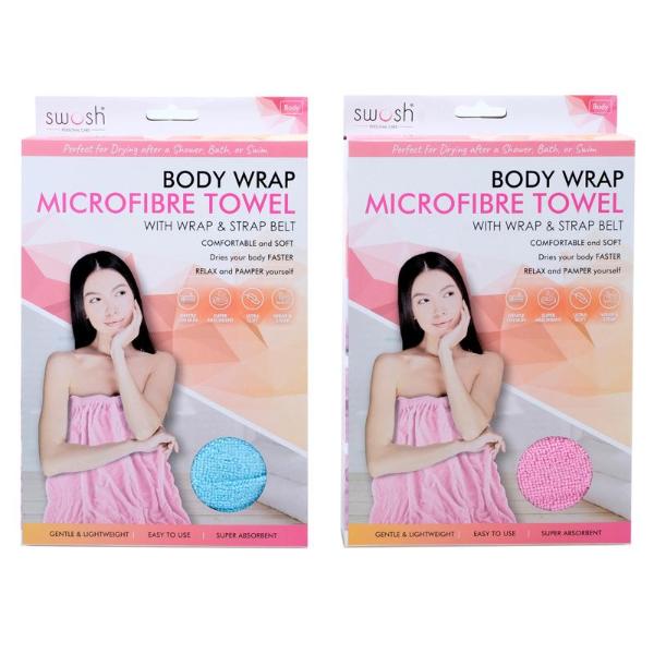 Blue Or Pink Microfibre Body Wrap Towel - Image 3