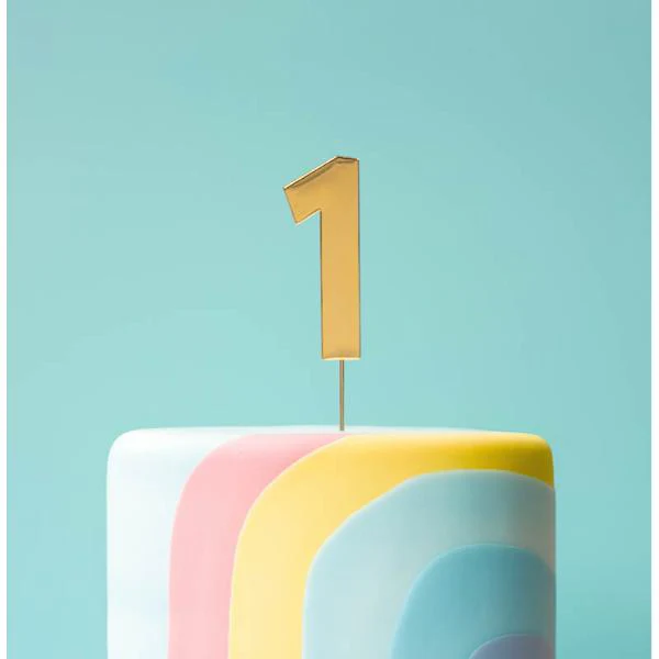 Gold Bold Number 1 Cake Topper - Image 2