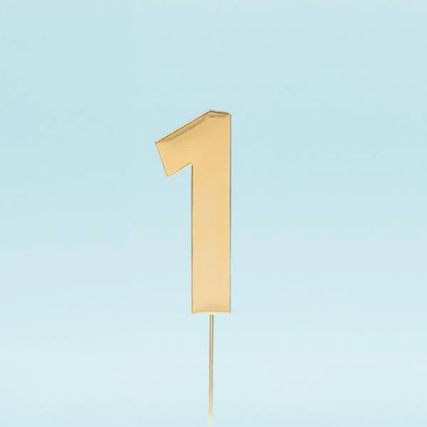 Gold Bold Number 1 Cake Topper - Image 3