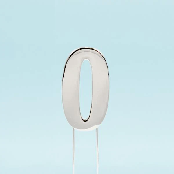 Silver Bold Number 0 Cake Topper - Image 4