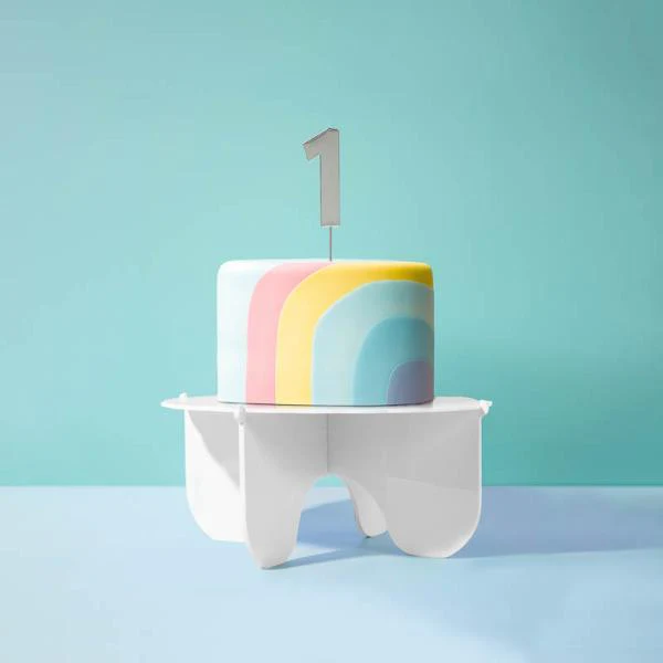 Silver Number 1 Bold Cake Topper - Image 4