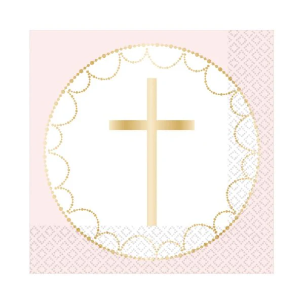 20 Pack Pink Botanical Celebration Lunch Napkins