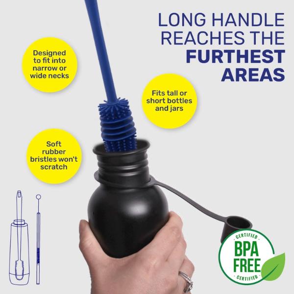 4 Pack Xtra Kleen Metal Straw Bottle & Straw Brush Set - Image 3