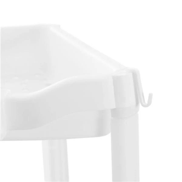 White 3 Tier Corner Storage Shelf - 44cm x 31cm x 70cm - Image 3