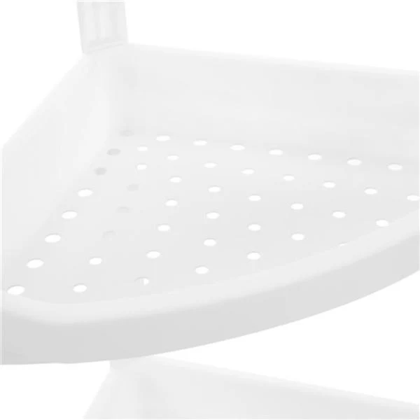 White 3 Tier Corner Storage Shelf - 44cm x 31cm x 70cm - Image 4