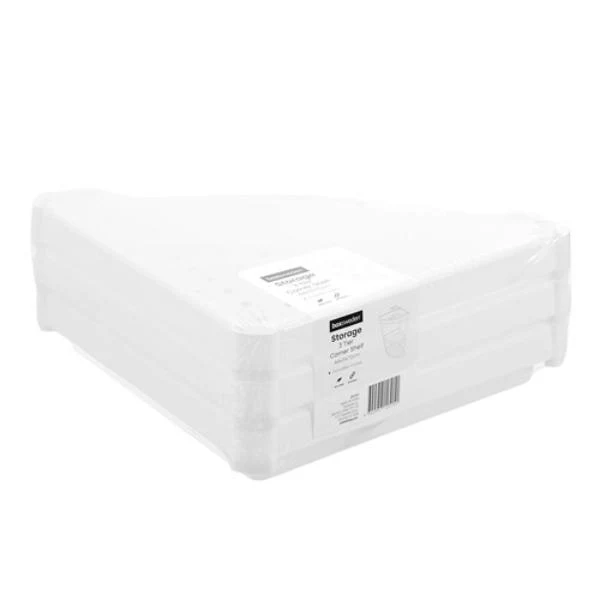 White 3 Tier Corner Storage Shelf - 44cm x 31cm x 70cm - Image 5