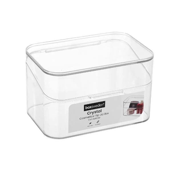 Boxsweden Crystal Clear Cosmetics Flip Lid Box - 17cm x 11.5cm - Image 7