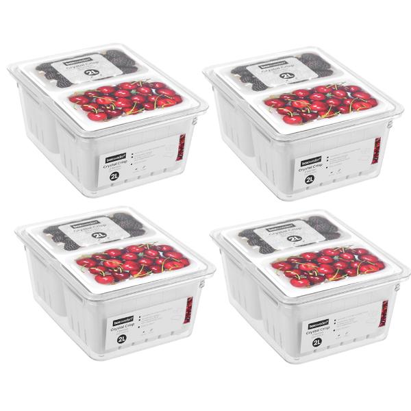 Boxsweden White Clear Crystal Crisp Double Bin Storage - 2L - Image 2