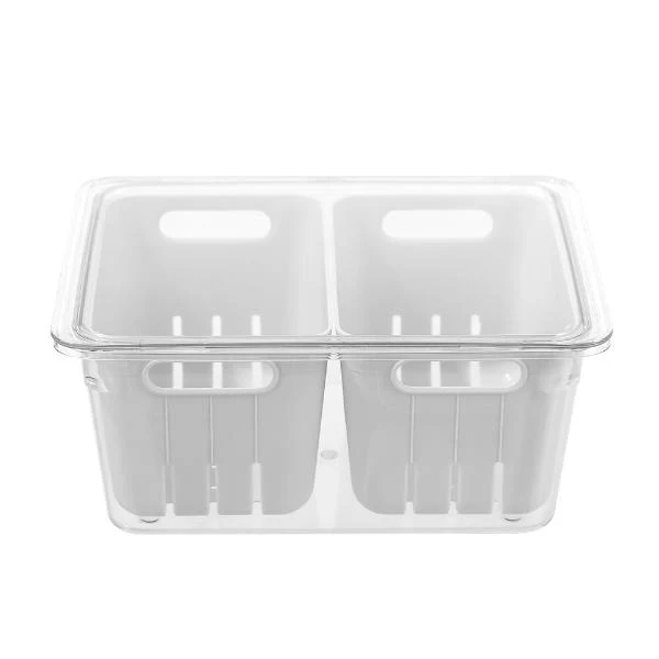 Boxsweden White Clear Crystal Crisp Double Bin Storage - 2L - Image 5