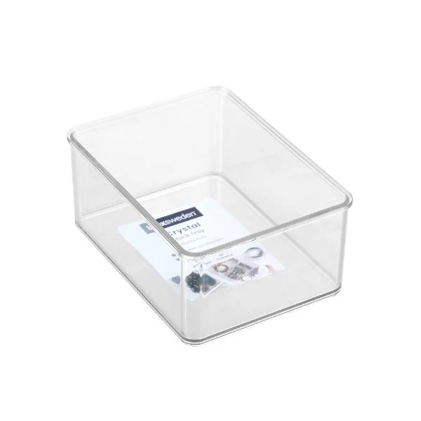 Boxsweden Clear Crystal Stackable Organiser Tray - 16cm