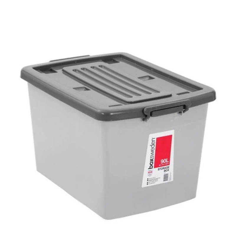 Boxsweden Solid Warm Grey Storage Box - 90L