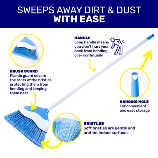 2 Pack Xtra Kleen Soft Bristles Broom - 132cm - Image 2