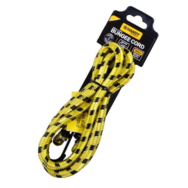 Yellow & Black Heavy Duty Bungee Cord - 150cm x 1.2cm - Image 3