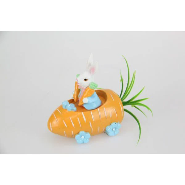 Bunny Rabbit in Carrot Car - 13cm - Image 4