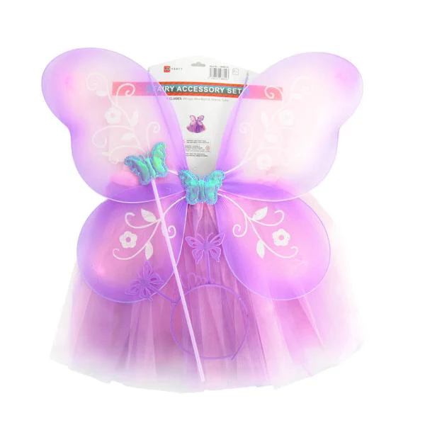 4 Pack Purple Butterfly Accessory Set