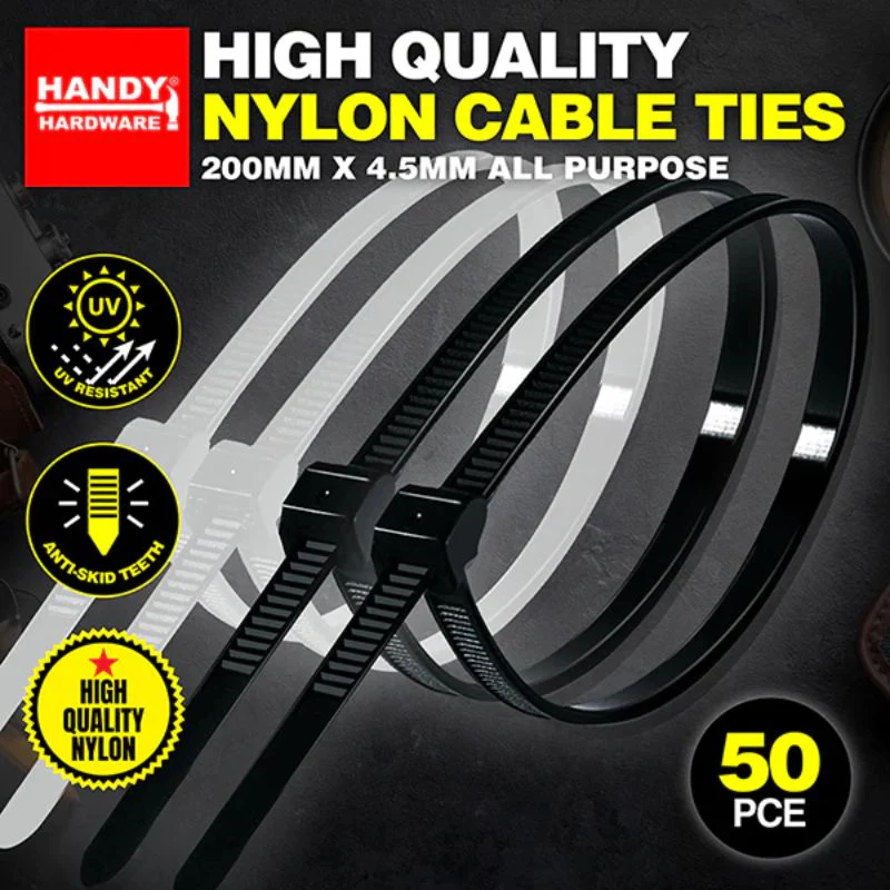 50 Piece High Quality Nylon Cable Ties - 200mm x 4.5mm - Image 3