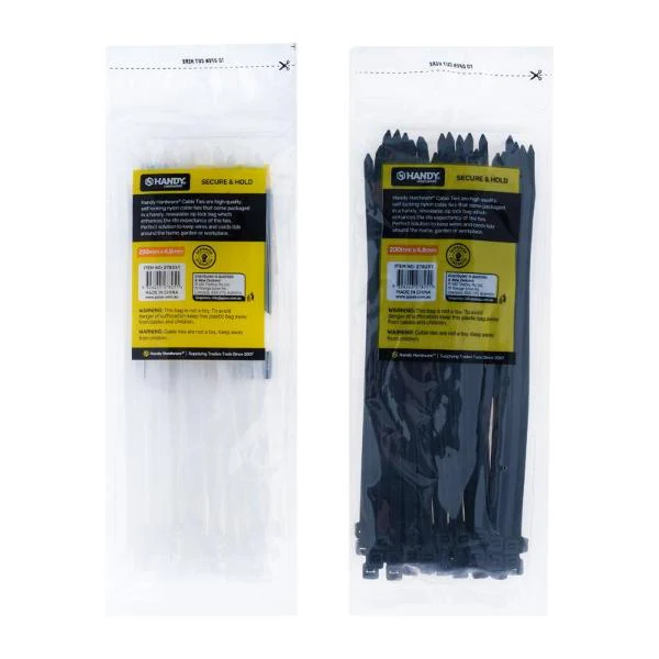 60 Pack Assorted Cable Ties - 20cm x 0.48cm - Image 3