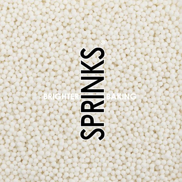 Sprinks Matte White Cachous Pearl Beads - 65g - Image 2