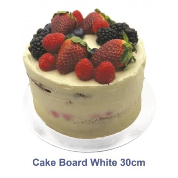 8 Pack White Gloss Masonite Cake Board - 30cm