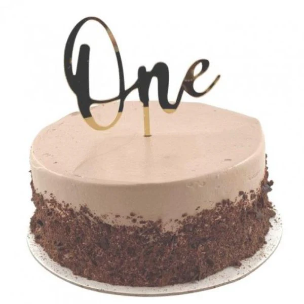 Gold Acrylic One Cake Topper - 0.2cm
