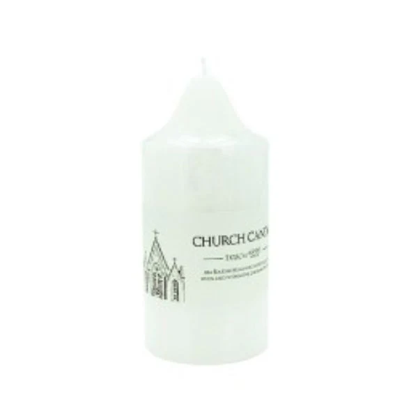 White Candle Pillar - 7cm x 15cm