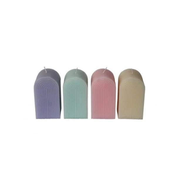 Coloured Arch Shape Candle - 7cm x 7cm x 13cm