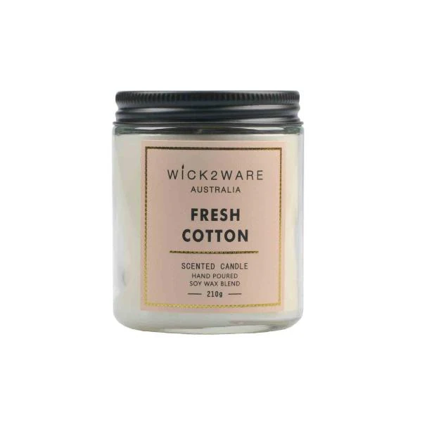 Wick2ware Fresh Cotton Scented Candle Jar - 210g