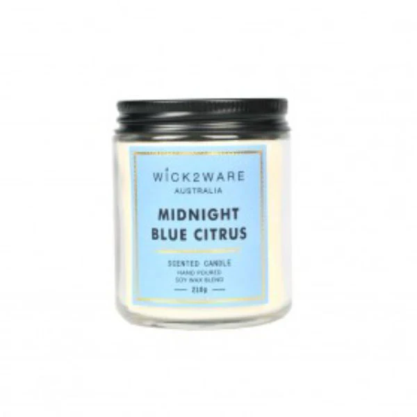 Wick2Wear Midnight Blue Citrus Scented Candle Jar - 210g