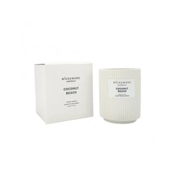 Wick2wear Coconut Beach Soy Candle Jar - 350g