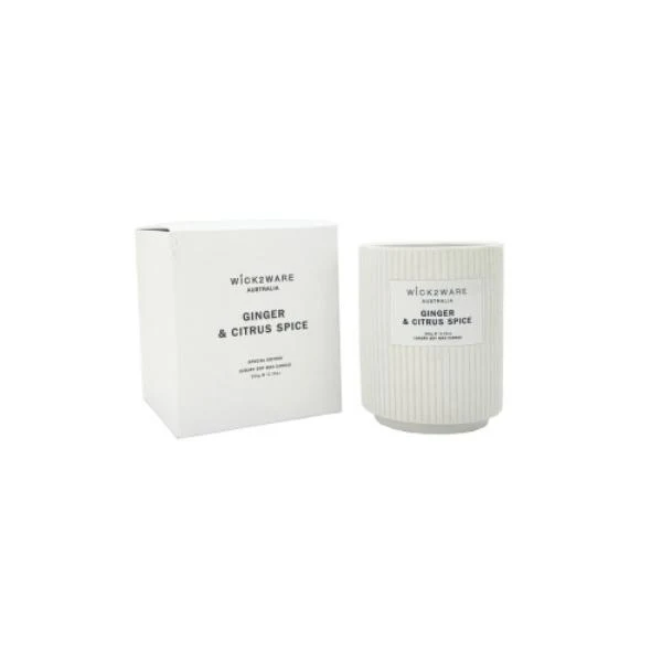 Wick2wear Ginger & Citrus Spice Soy Candle Jar - 350g