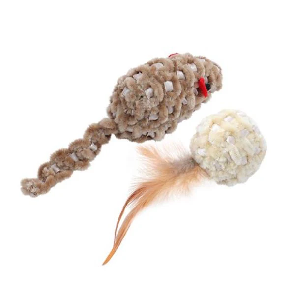 2 Pack Cara Cat Chenille Cat Toy - 7cm x 3cm x 3cm - Image 6