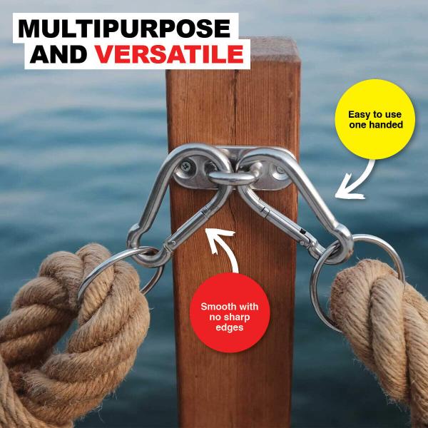 4 Pack Multipurpose Heavy Duty Carabiner Hook Clip - 10cm - Image 3