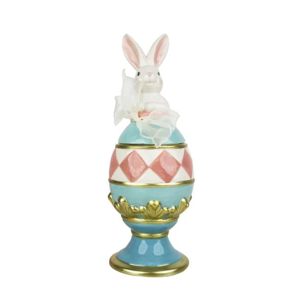 CERAMIC 13.5X37CM EASTER CANDY JAR