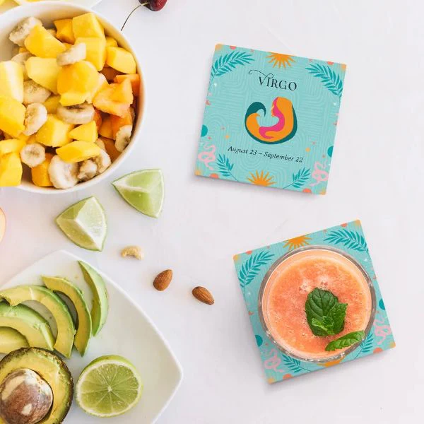 4 Pack Ceramic Zodiac Virgo Coaster Gift Box - Image 2