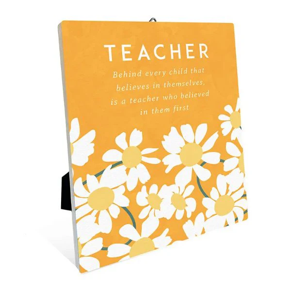 Flower Market Ceramic Teacher Sentiment Plaque - 12cm x 14cm