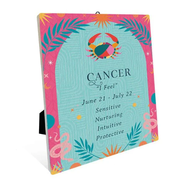 Ceramic Zodiac Cancer Sentiment plaque - 12cm x 14cm