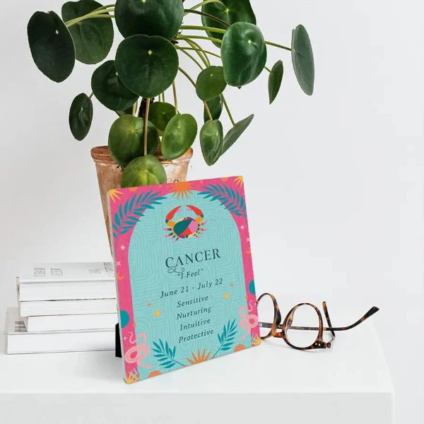 Ceramic Zodiac Cancer Sentiment plaque - 12cm x 14cm - Image 2
