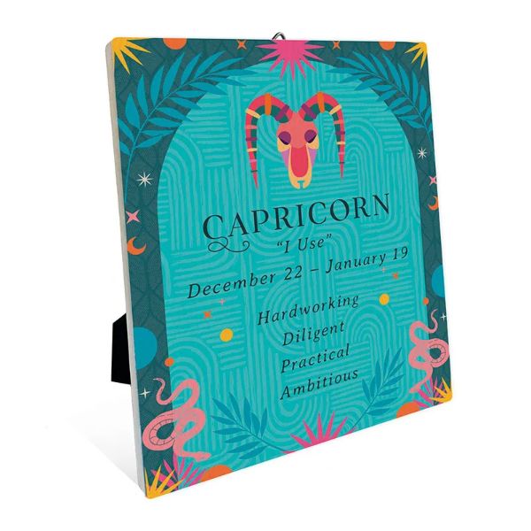 Ceramic Zodiac Capricorn Sentiment Plaque - 12cm x 14cm