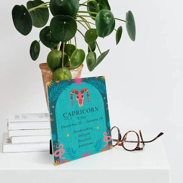 Ceramic Zodiac Capricorn Sentiment Plaque - 12cm x 14cm - Image 2