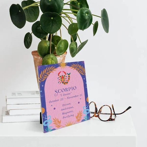Ceramic Zodiac Scorpio Sentiment Plaque - 12cm x 14cm - Image 2
