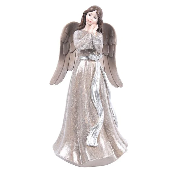 Champagne Polyresin Angel - 25.5cm
