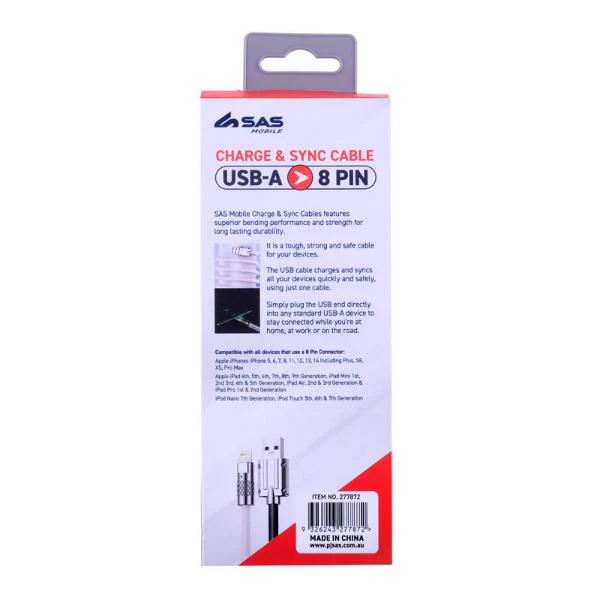 Assorted Charge & Sync USB A To 8 Pin Heavy Duty Cable - Image 3