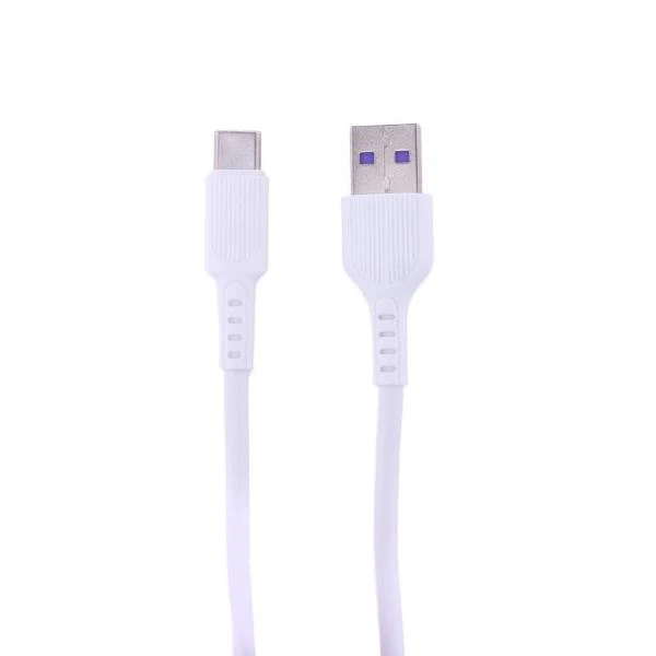 White Charge & Sync USB A To Type C PVC Cable - 100cm - Image 4