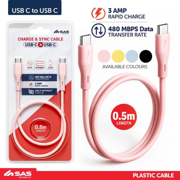 Charge & Sync Usb C To Usb C Short Cable - 50cm