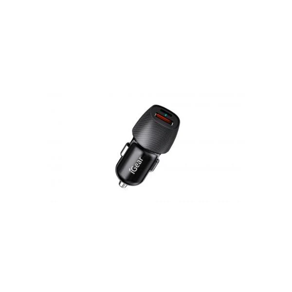 Black USB + USB C Car Charger