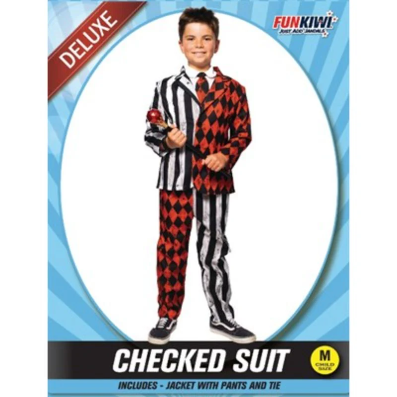 Boys Deluxe Checked Suit Costume - M - Image 2