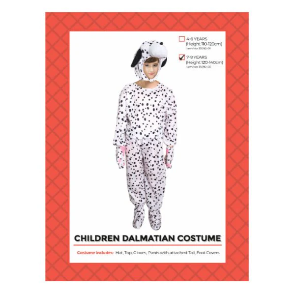 Children Dalmatian Costume - 7 - 9 Years
